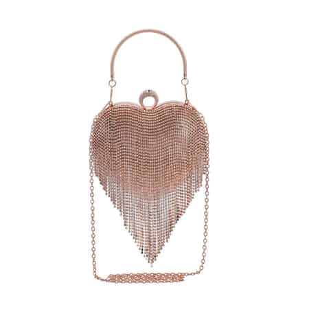 Women's Heart Shape Tassel Clutch Bag