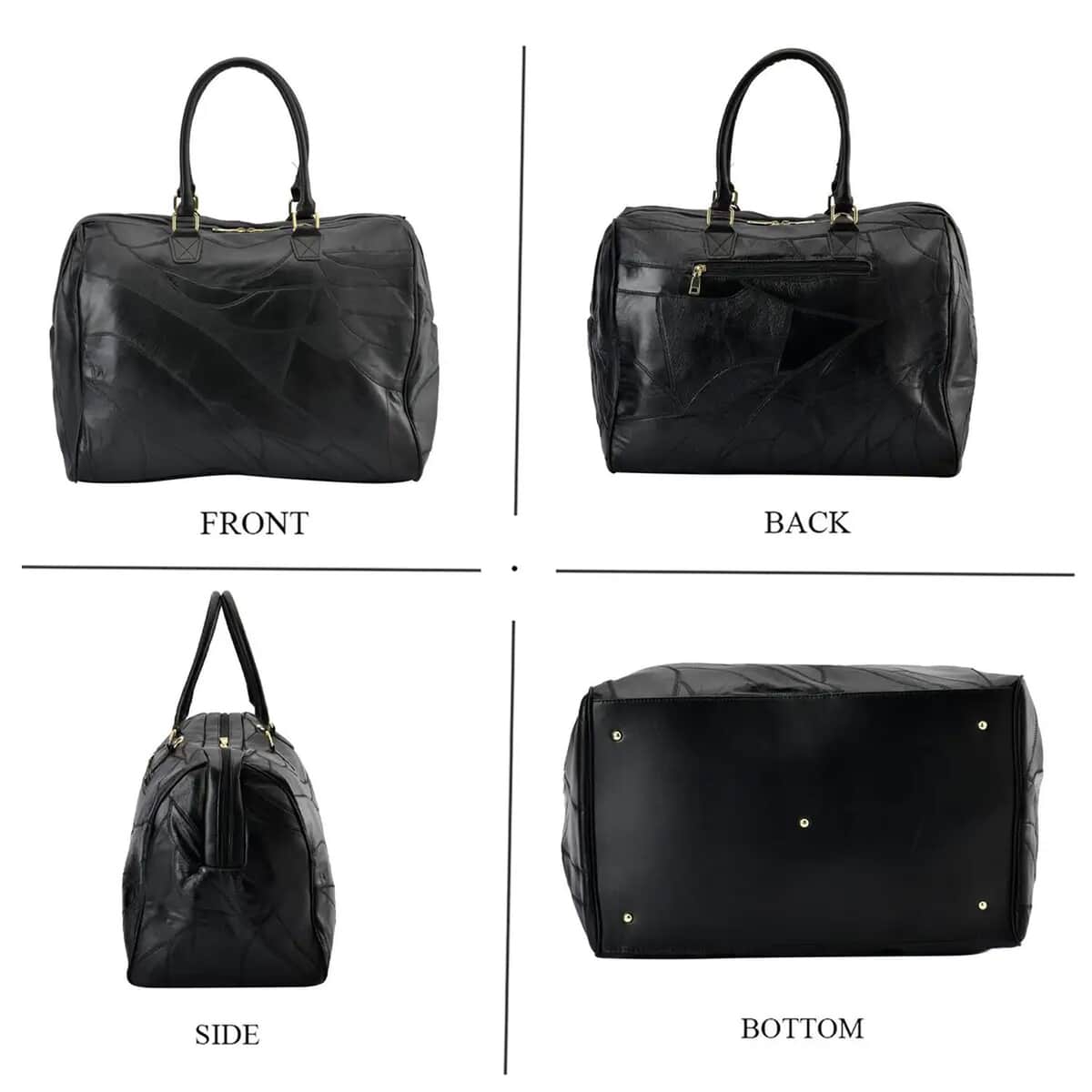 Black Sheepskin Leather Travel Bag with Handle Drop and Shoulder Strap, Best Crossbody Epic Travel Bag, Western Zipped Bags for Travel, Classic Shoulder Bag image number 5