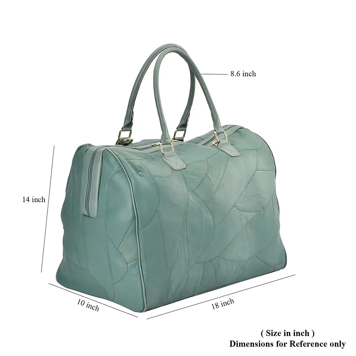 Green Sheepskin Leather Travel Bag with Handle Drop and Shoulder Strap, Best Crossbody Epic Travel Bag, Western Zipped Bags for Travel, Classic Shoulder Bag image number 6