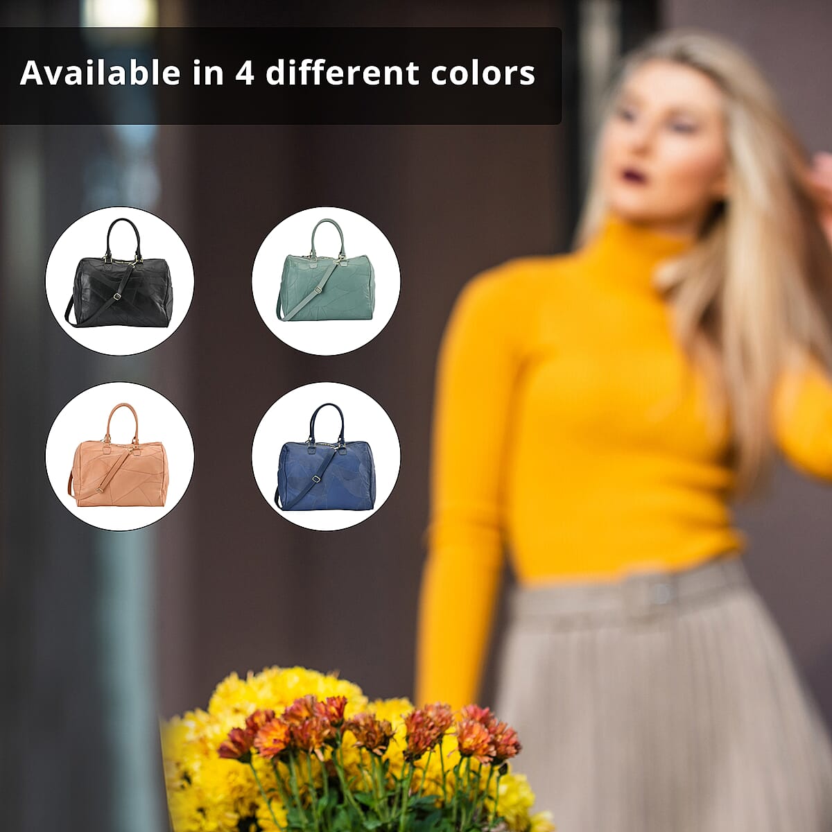 Blue Sheepskin Leather Travel Bag with Handle Drop and Shoulder Strap , Best Crossbody Epic Travel Bag , Western Zipped Bags for Travel , Classic Shoulder Bag image number 2