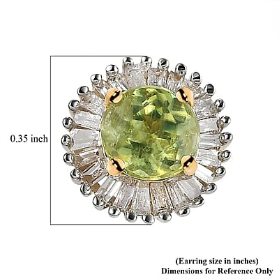 Luxoro 10K Yellow Gold AAA Sava Sphene and G-H I3 Diamond Earrings 1.85 ctw