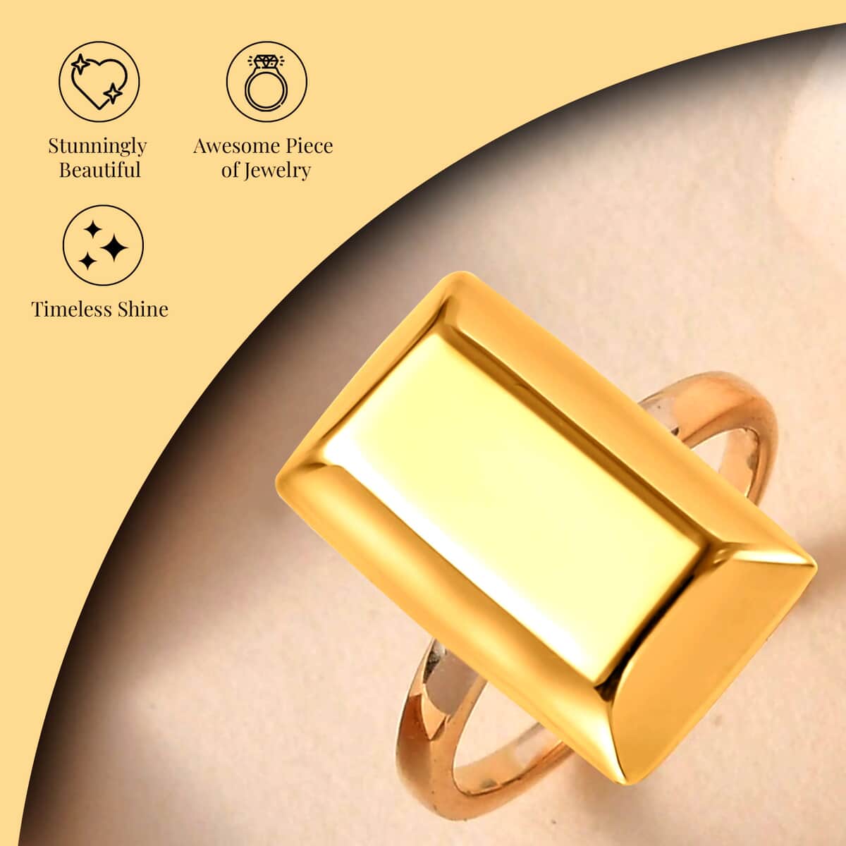 Iliana 18K Yellow Gold Bar Ring,Yellow Gold Ring, Gold Jewelry For Her 3 Grams (Size 10.0) image number 3