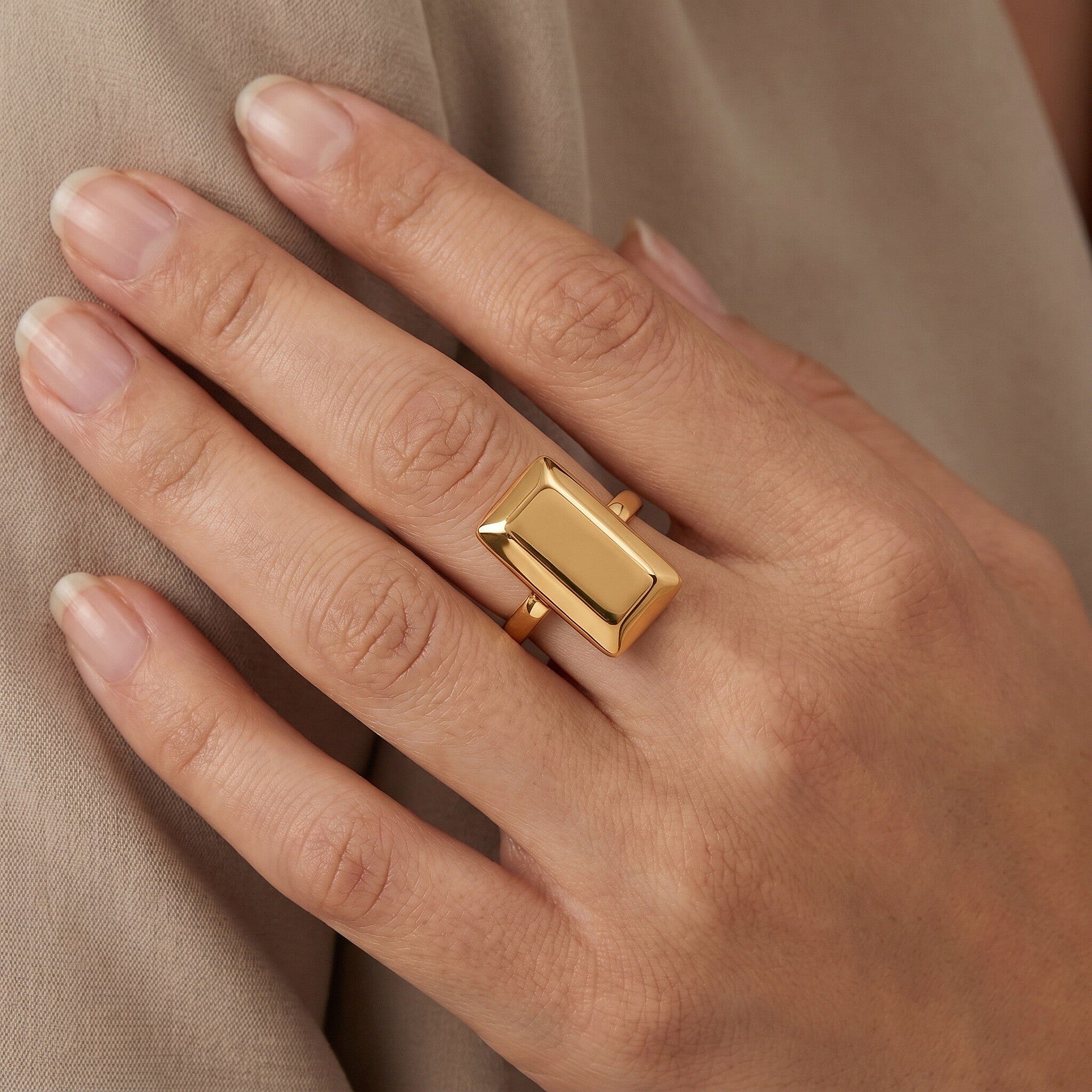 Luxoro Bar Ring in 18K Yellow Gold, Yellow Gold Ring, Gold Jewelry For Her 2.30 Grams (Size 9.0)