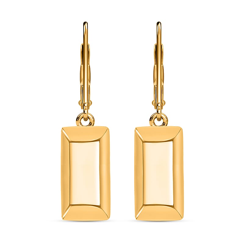 Iliana Lever Back Earrings in 18K Yellow Gold Bar 2.20 Grams