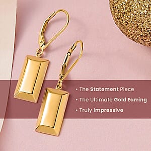 Iliana Lever Back Earrings in 18K Yellow Gold Bar 2.20 Grams