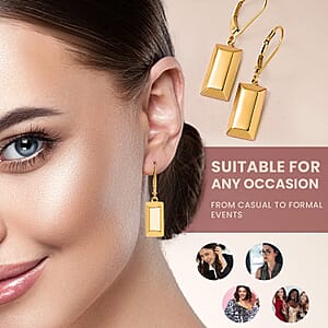 Iliana Lever Back Earrings in 18K Yellow Gold Bar 2.20 Grams