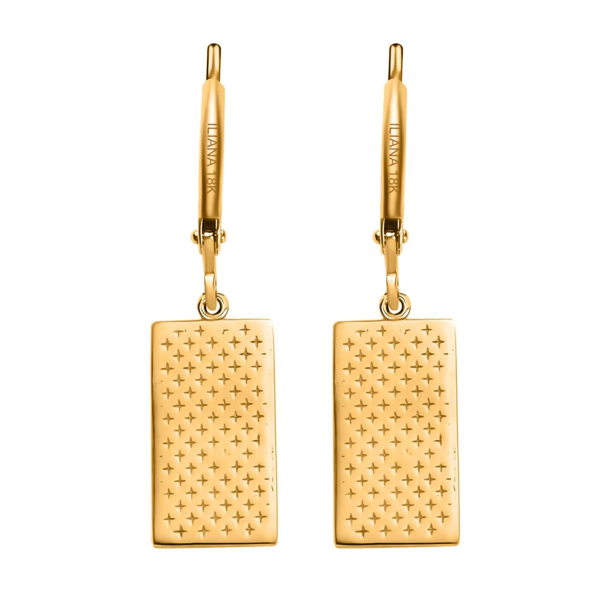 Iliana 18K Yellow Gold Bar Earrings| Gold Lever Back Earrings| Gold Jewelry For Her image number 4