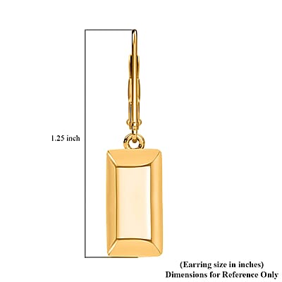 Iliana Lever Back Earrings in 18K Yellow Gold Bar 2.20 Grams