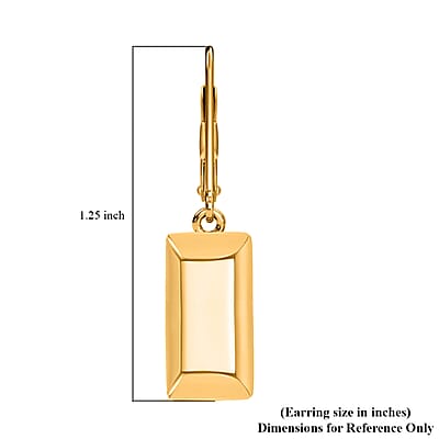 Iliana Lever Back Earrings in 18K Yellow Gold Bar 2.20 Grams
