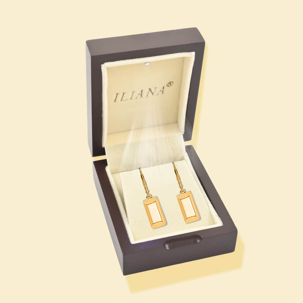 Iliana 18K Yellow Gold Bar Earrings| Gold Lever Back Earrings| Gold Jewelry For Her image number 7