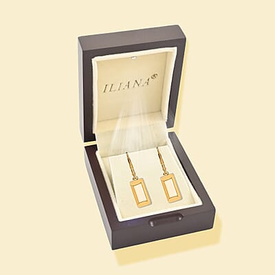 Iliana Lever Back Earrings in 18K Yellow Gold Bar 2.20 Grams