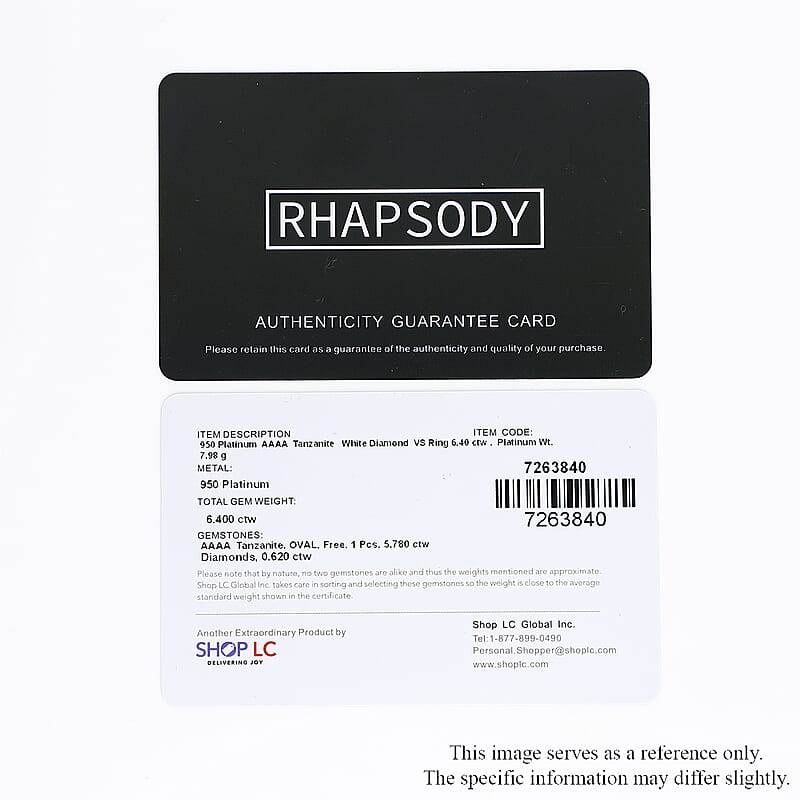 Certified & Appraised Rhapsody 950 Platinum AAAA Tanzanite and E-F VS Diamond Halo Ring (Size 10.0) 8 Grams 6.40 ctw