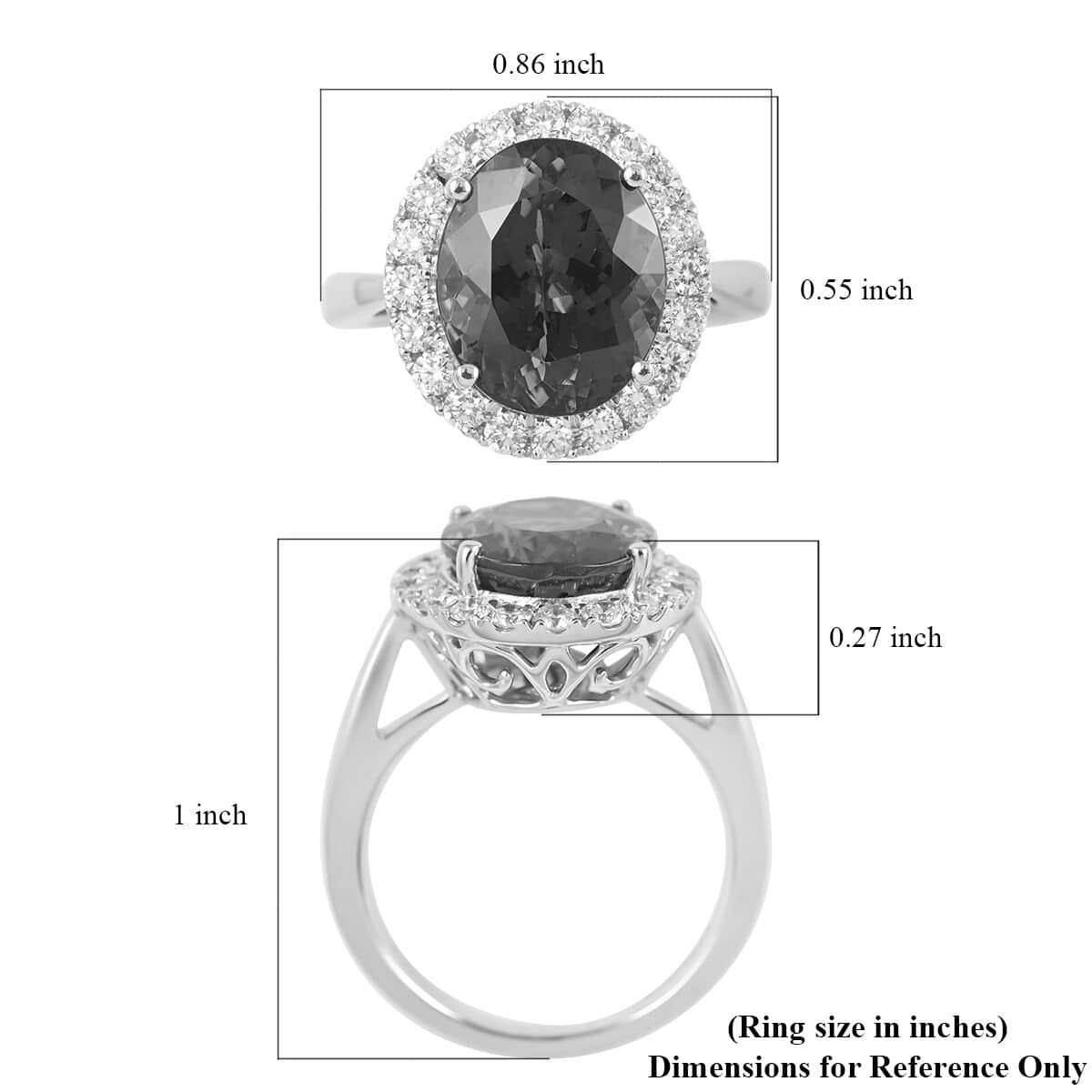 Certified & Appraised Rhapsody 950 Platinum AAAA Tanzanite and E-F VS Diamond Halo Ring (Size 6.0) 8 Grams 6.40 ctw image number 5