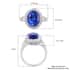 Doorbuster Certified & Appraised RHAPSODY 950 Platinum AAAA Tanzanite and E-F VS Diamond Halo Ring 6.65 Grams 5.30 ctw image number 5
