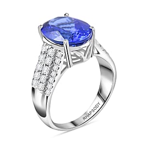 Red Carpet Collection Certified & Appraised Rhapsody AAAA Tanzanite and E-F VS Diamond 6.60 ctw Ring in 950 Platinum (Size 7.0) 9.55 Grams