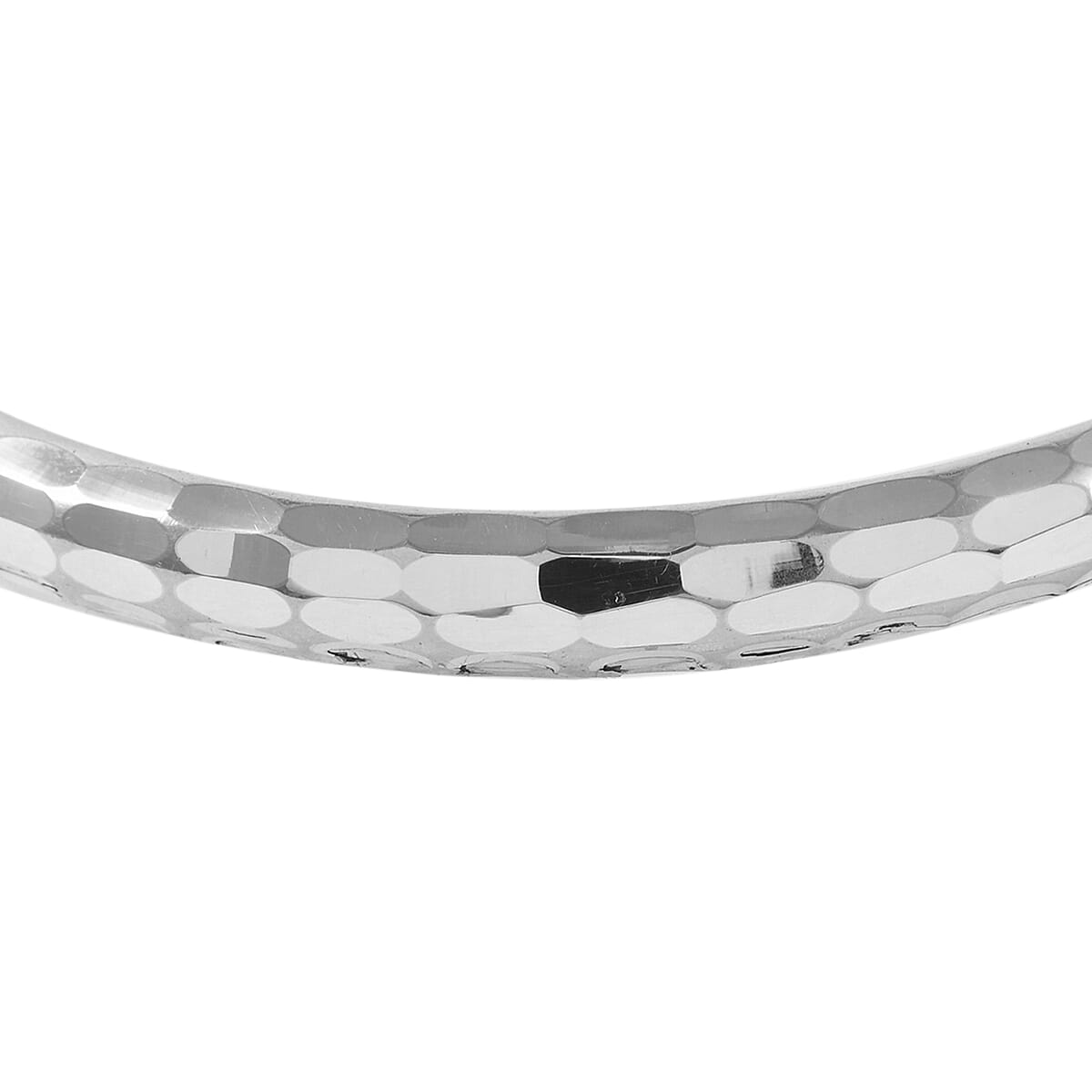 Sterling Silver Hammered Bangle Bracelet (7.25 In) 7.60 Grams image number 1