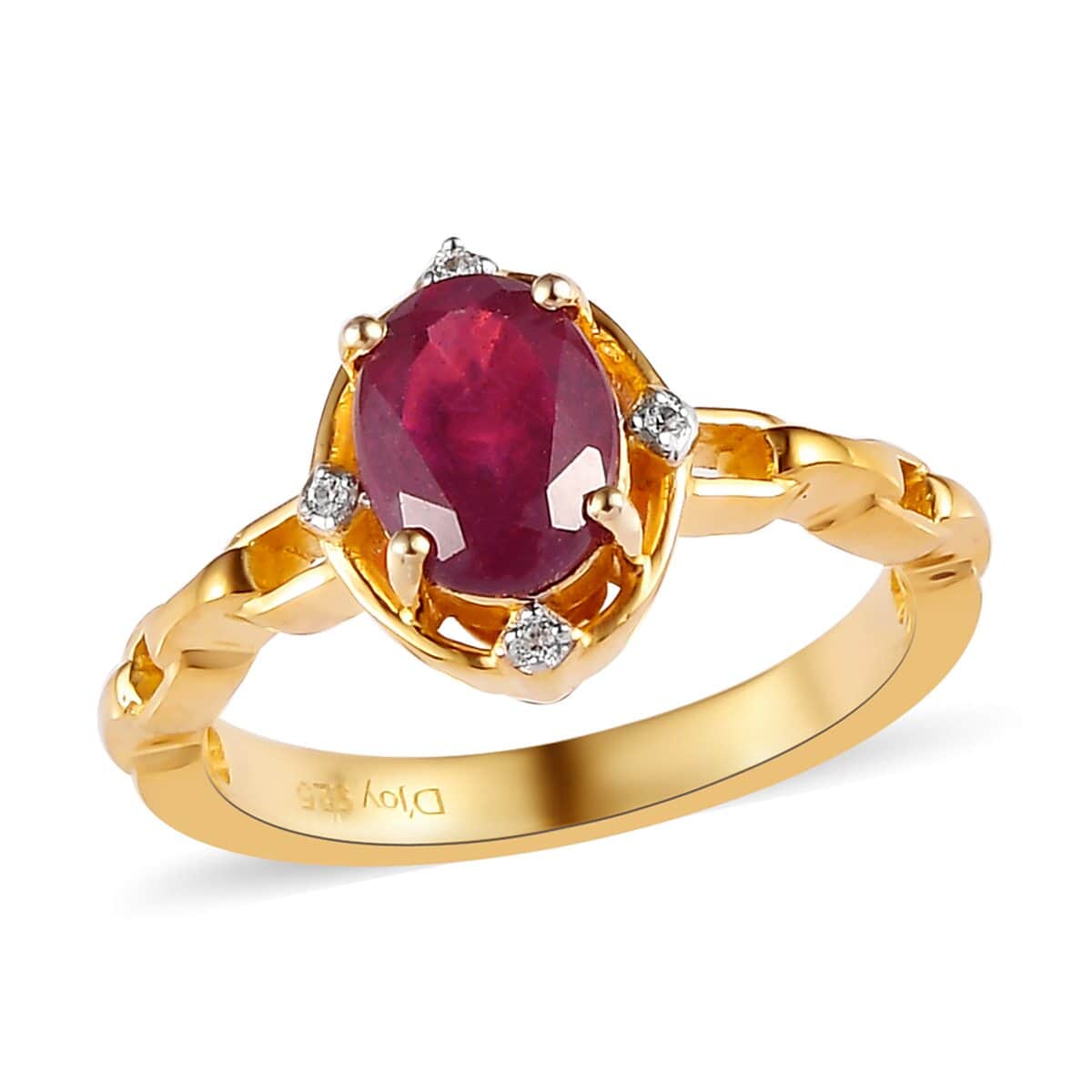 Ruby Yellow Gold Valentino Ring - Intini Jewels