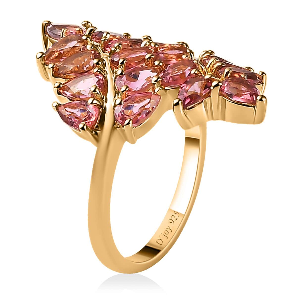 Blush Tourmaline Bypass Ring in Vermeil Yellow Gold Over Sterling Silver (Size 8.0) 3.90 ctw image number 3