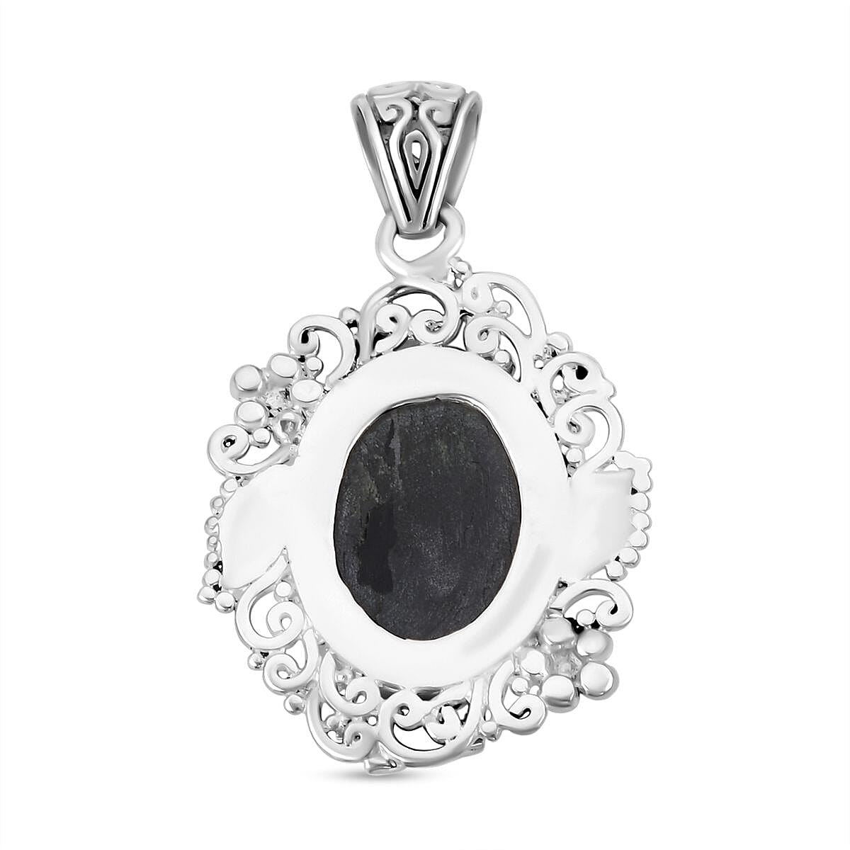 Black Star Diopside 23.62 ctw Pendant in Sterling Silver