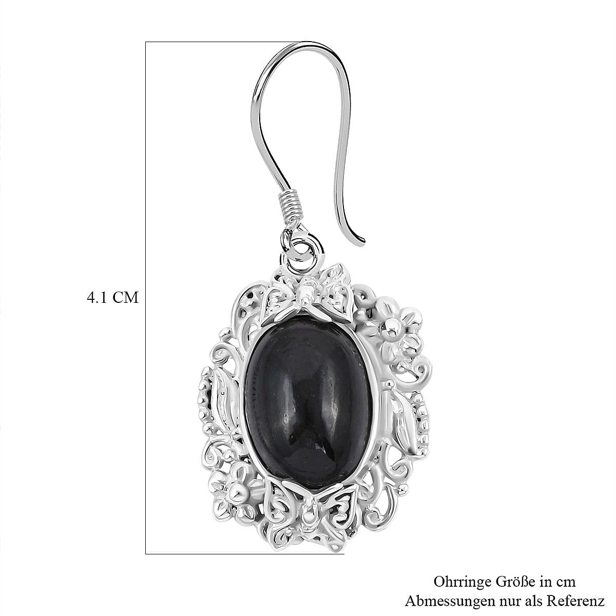 Black Star Diopside 16.90 ctw Earrings in Sterling Silver