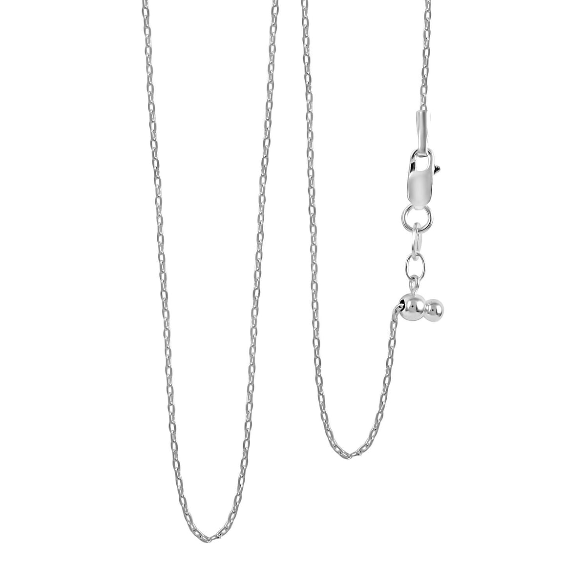 Sterling Silver 0.60mm Chain with Heart Bolo Extender 24 Inches 1.80 Grams image number 0