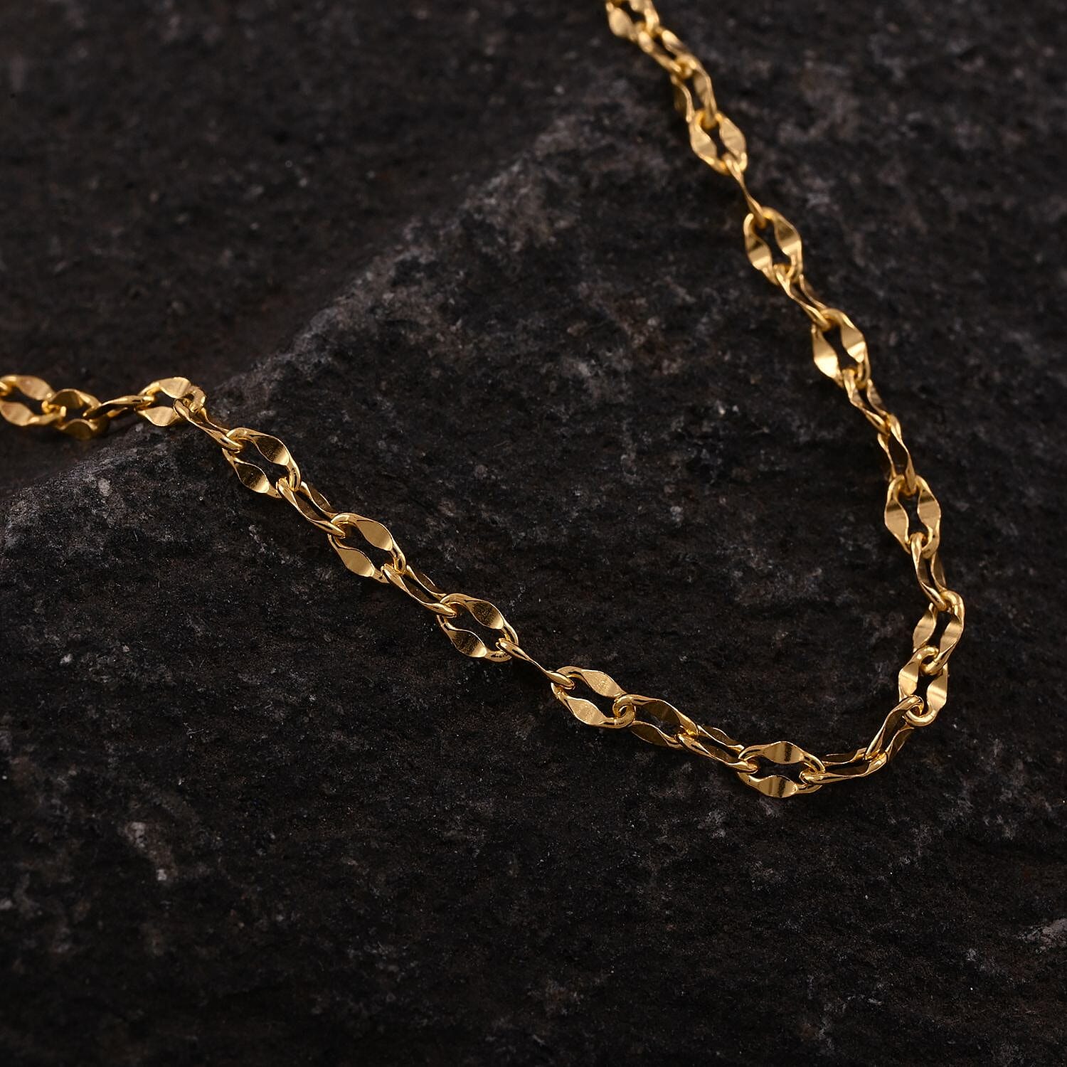 14K YG Over Sterling Silver 1.8mm Chain with Heart Bolo Extender 24 Inches 2.50 Grams