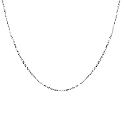 Sterling Silver 0.97mm Rope Chain with Heart Bolo Extender 24 Inches 3.10 Grams