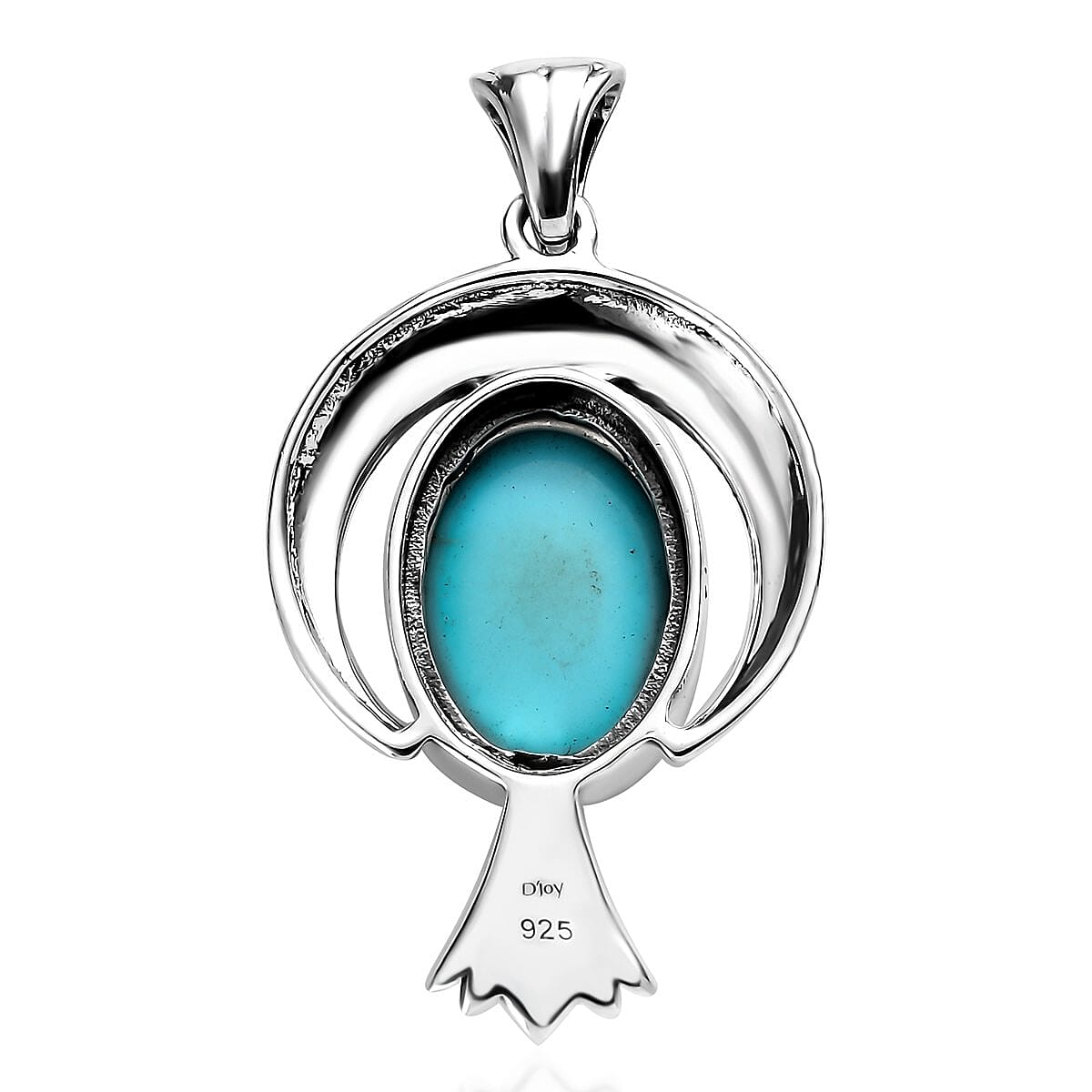 Artisan Crafted Sleeping Beauty Turquoise Feather Pendant in Sterling Silver 5.15 ctw image number 4