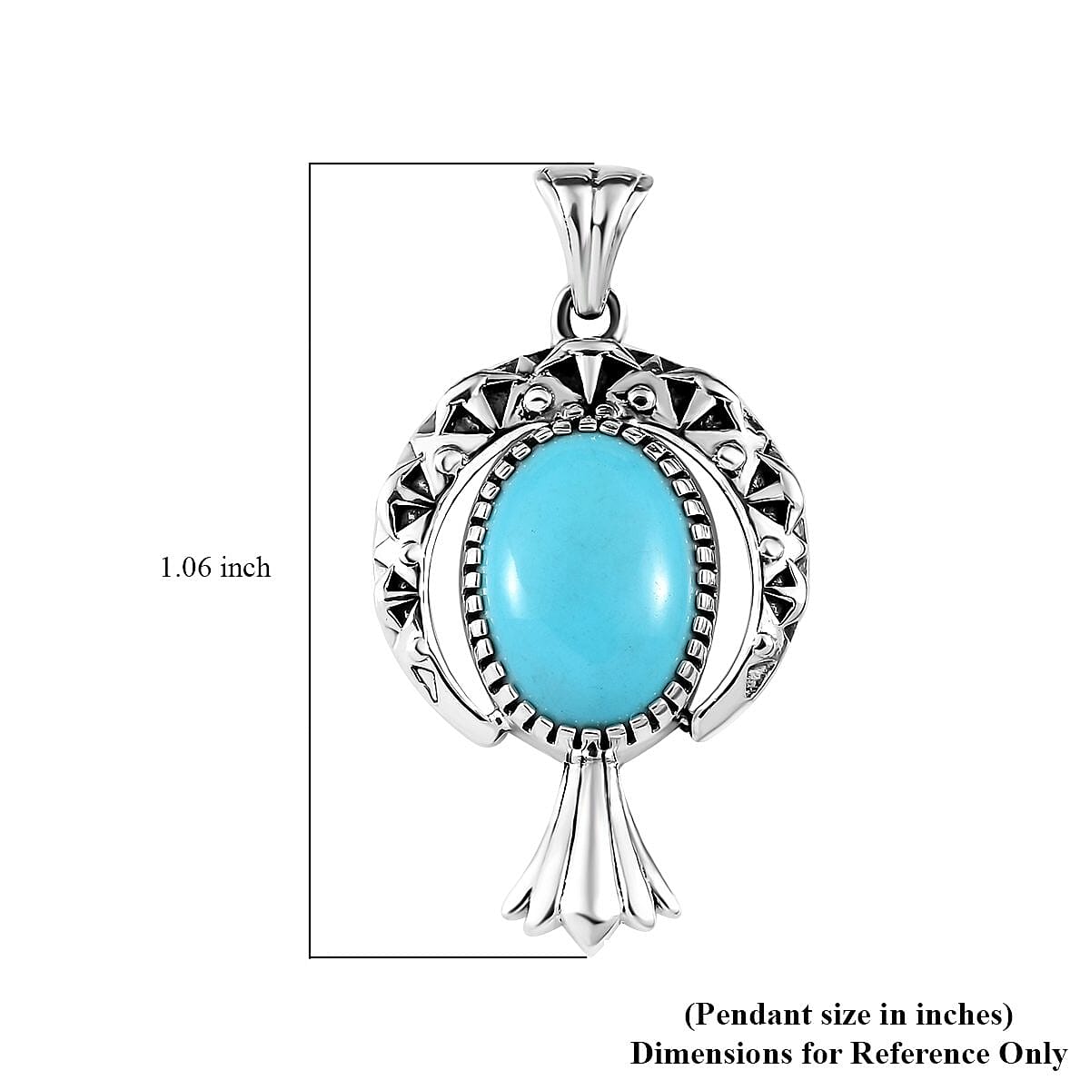 Artisan Crafted Sleeping Beauty Turquoise Feather Pendant in Sterling Silver 5.15 ctw image number 5