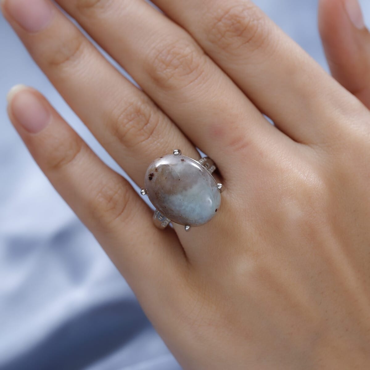 Premium Natural Zimbaprase, Natural Champagne and White Diamond Ring in Platinum Over Sterling Silver 17.80 ctw image number 2