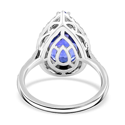 Certified & Appraised Rhapsody AAAA Tanzanite and E-F VS Diamond 6.25 ctw Halo Ring in 950 Platinum (Size 10.0) 6 Grams