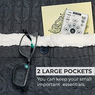 Huggle Ultra Plush Sherpa Knitted Reversible Scarf with Pockets