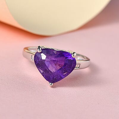 Rare Find Luxoro 14K White Gold AAA Color Change Hackmanite and G-H I2 Diamond Ring (Size 7.0) 4.30 ctw