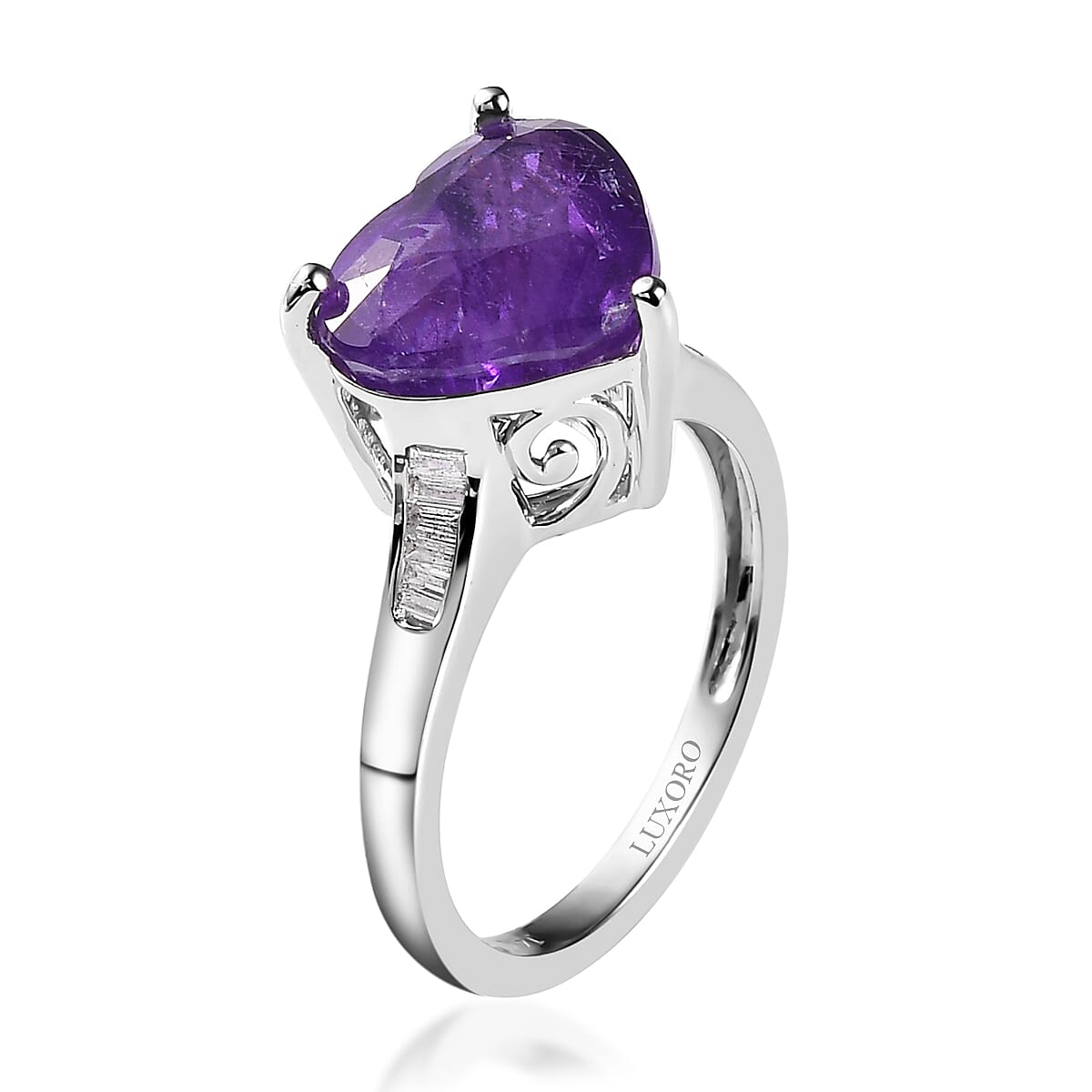 Rare Find Luxoro 14K White Gold AAA Color Change Hackmanite and G-H I2 Diamond Ring (Size 7.0) 4.30 ctw image number 3