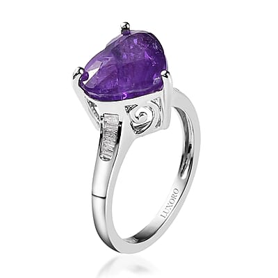 Rare Find Luxoro 14K White Gold AAA Color Change Hackmanite and G-H I2 Diamond Ring (Size 7.0) 4.30 ctw