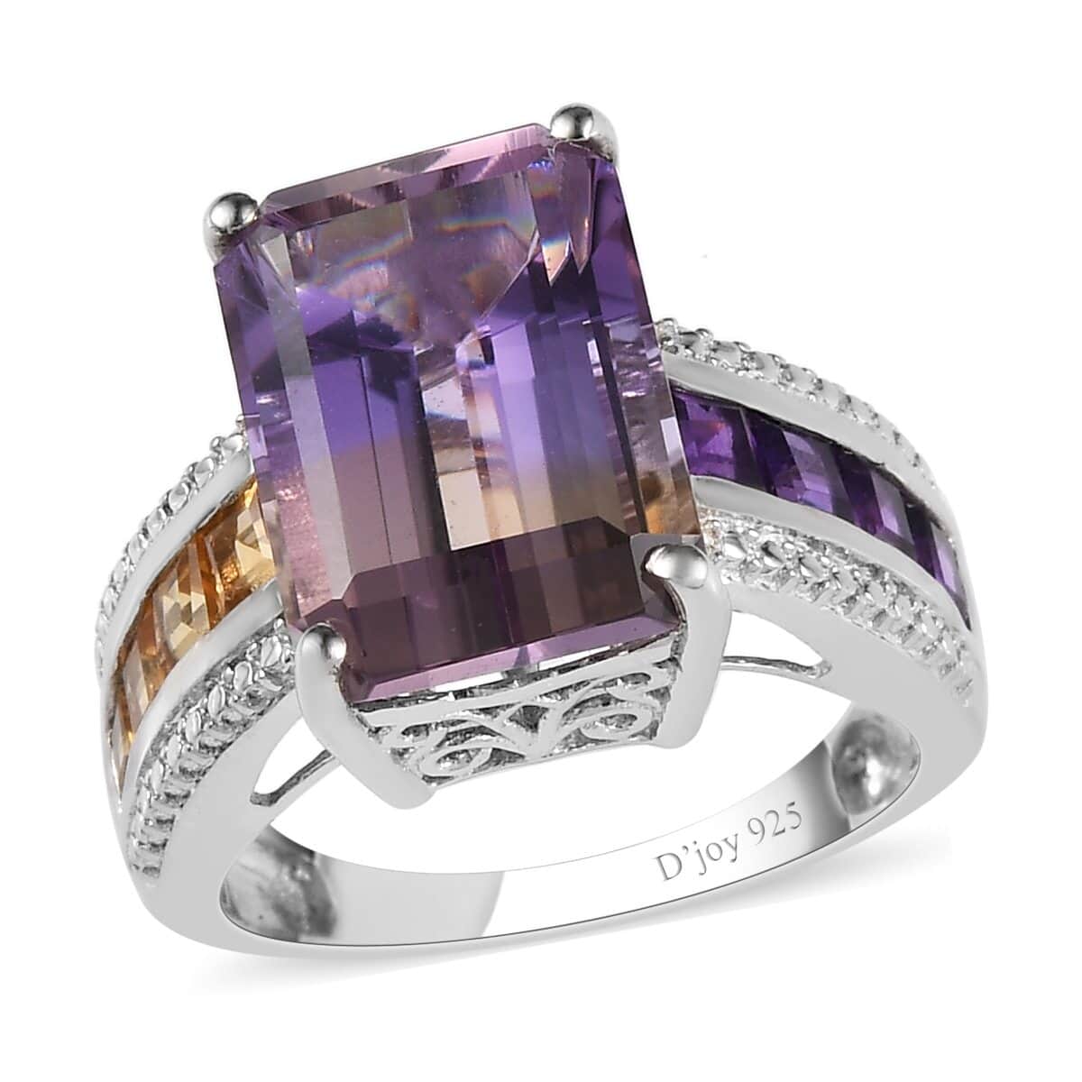AAA Anahi Ametrine and Multi Gemstone Ring in Platinum Over Sterling Silver (Size 7.0) 8.90 ctw image number 0