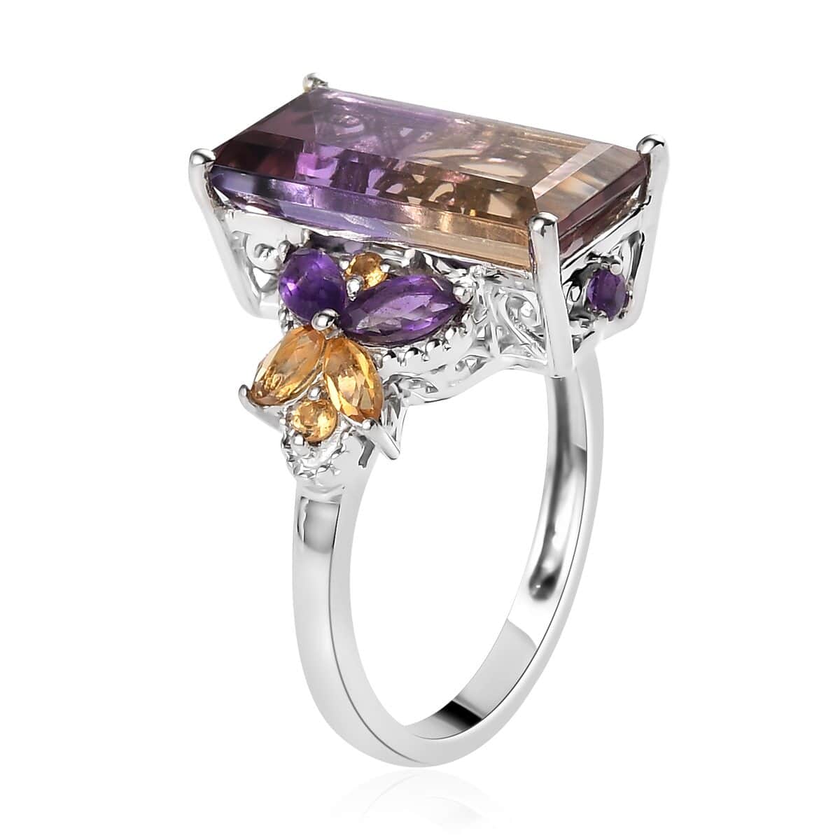AAA Anahi Ametrine and Multi Gemstone Ring in Platinum Over Sterling Silver (Size 7.0) 7.35 ctw image number 3