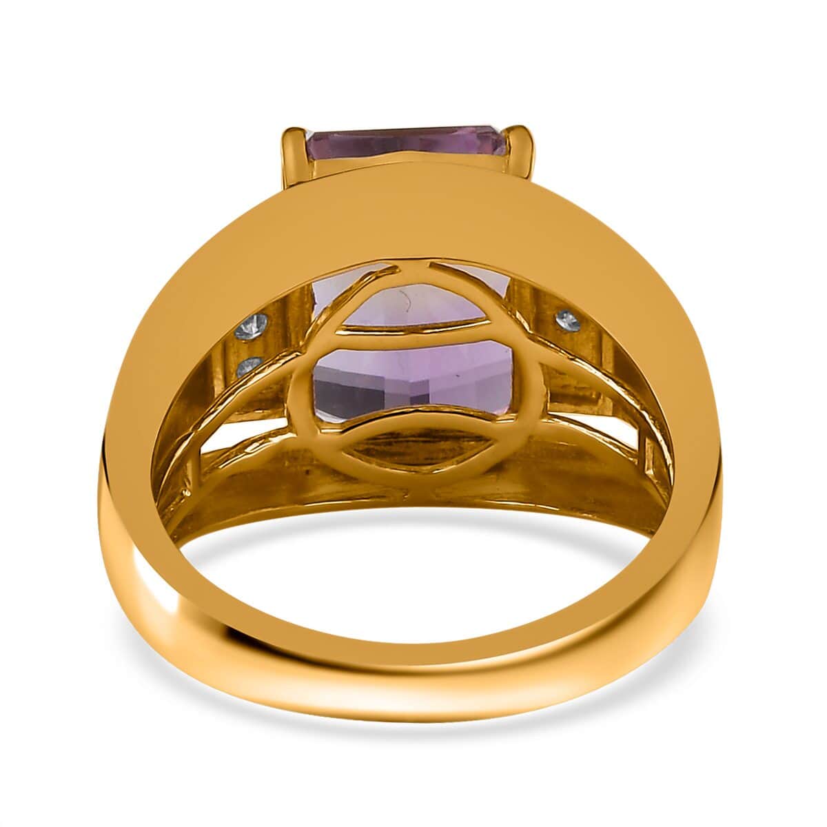 AAA Anahi Ametrine and Moissanite Men's Ring in Vermeil Yellow Gold Over Sterling Silver 8 Grams 7.90 ctw image number 4