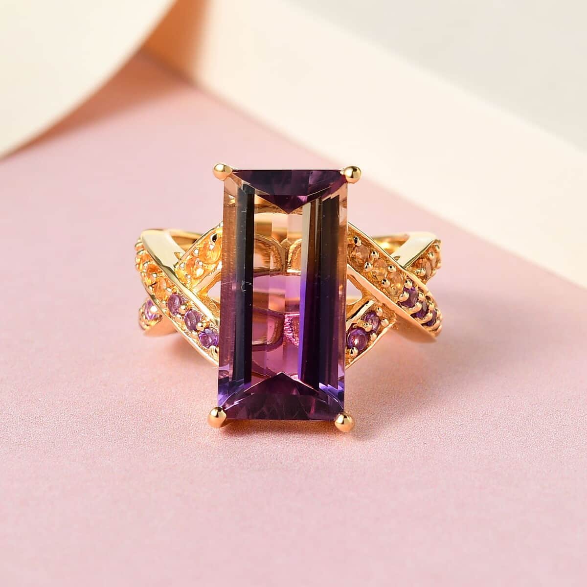 AAA Anahi Ametrine and Multi Gemstone Ring in Vermeil Yellow Gold Over Sterling Silver (Size 7.0) 9.35 ctw image number 1