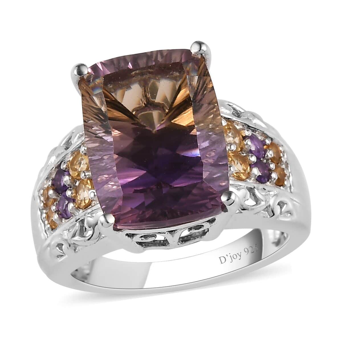 AAA Anahi Ametrine and Multi Gemstone Ring in Platinum Over Sterling Silver (Size 6.0) 7.15 ctw image number 0