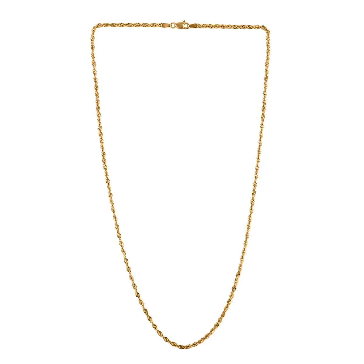 10K Yellow Gold 1.5mm Rope Chain Necklace 20 Inches 1.40 Grams image number 3