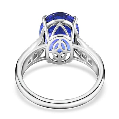 Certified & Appraised Rhapsody AAAA Tanzanite and E-F VS Diamond 5.25 ctw Ring in 950 Platinum (Size 6.0) 6.15 Grams