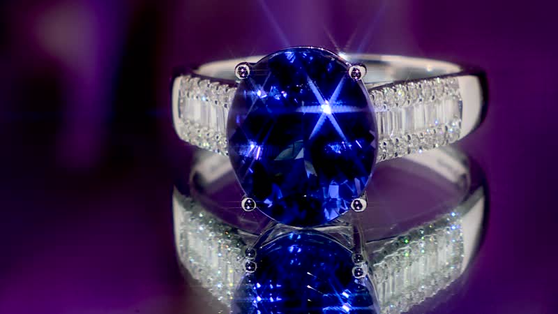 Doorbuster Red Carpet Collection Certified & Appraised RHAPSODY 950 Platinum AAAA Tanzanite and E-F VS Diamond Ring 6.15 Grams 5.25 ctw