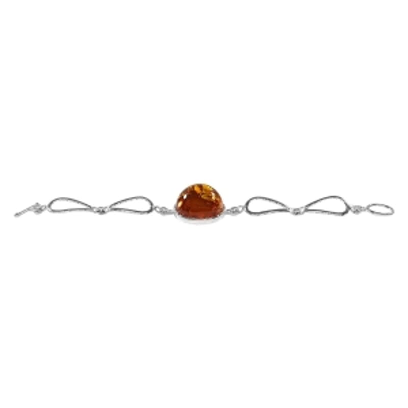 Amber Bracelet in Sterling Silver (8 In) (21 g)