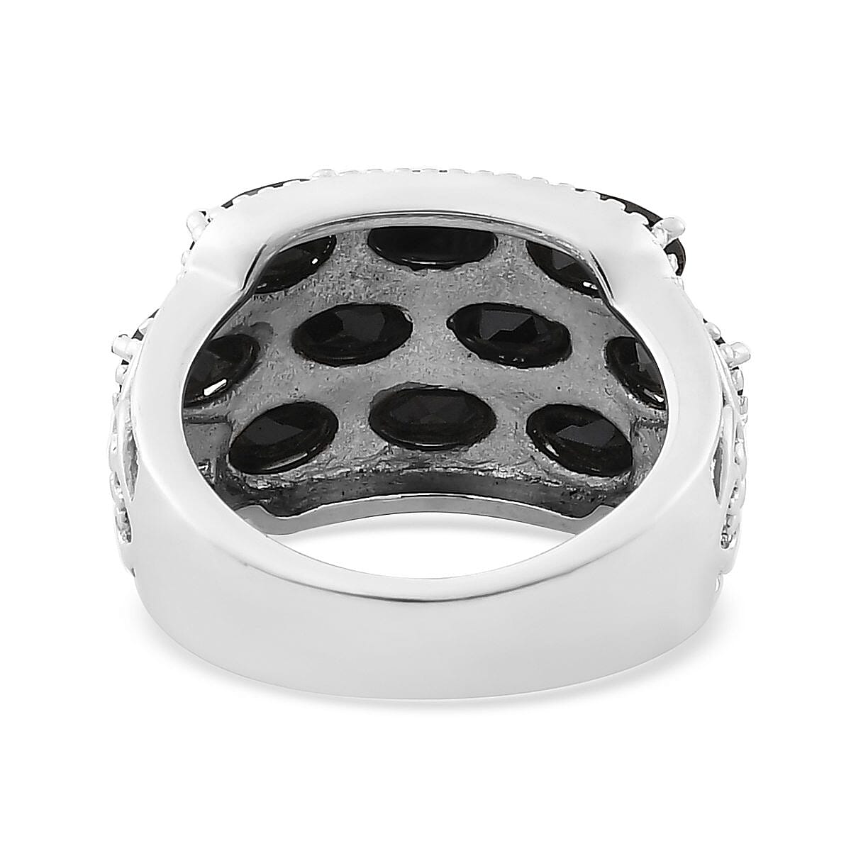 Thai Black Spinel Ring in Stainless Steel (Size 8.0) 4.75 ctw image number 4