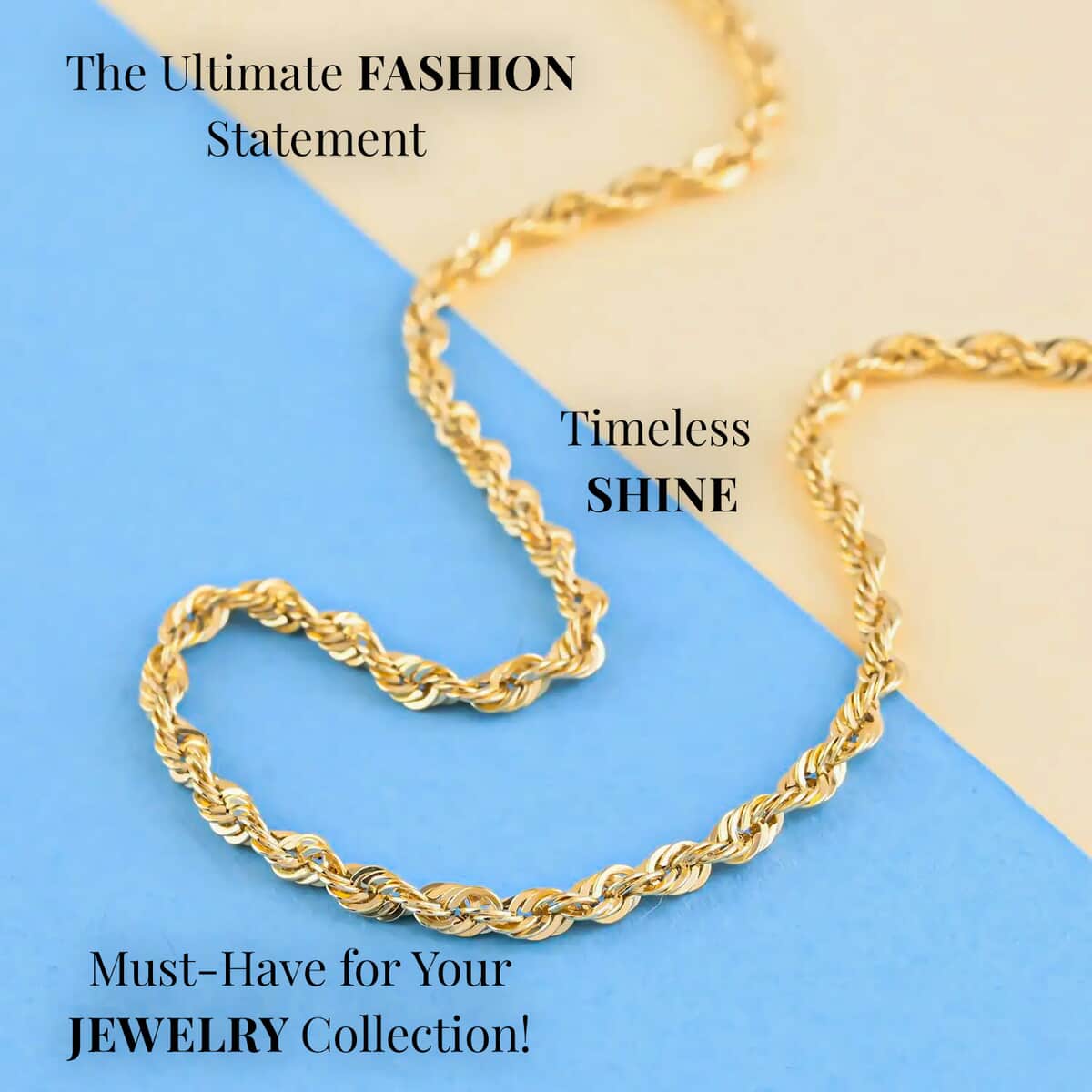 10K Yellow Gold 1.5mm Rope Chain Necklace 20 Inches 1.4 Grams image number 1