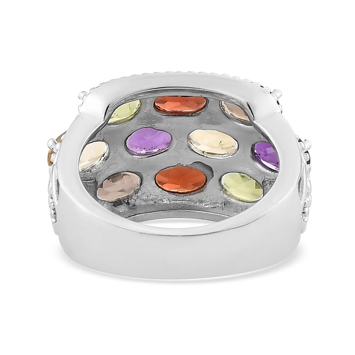 Multi Gemstone Ring in Stainless Steel (Size 7.0) 4.75 ctw image number 4