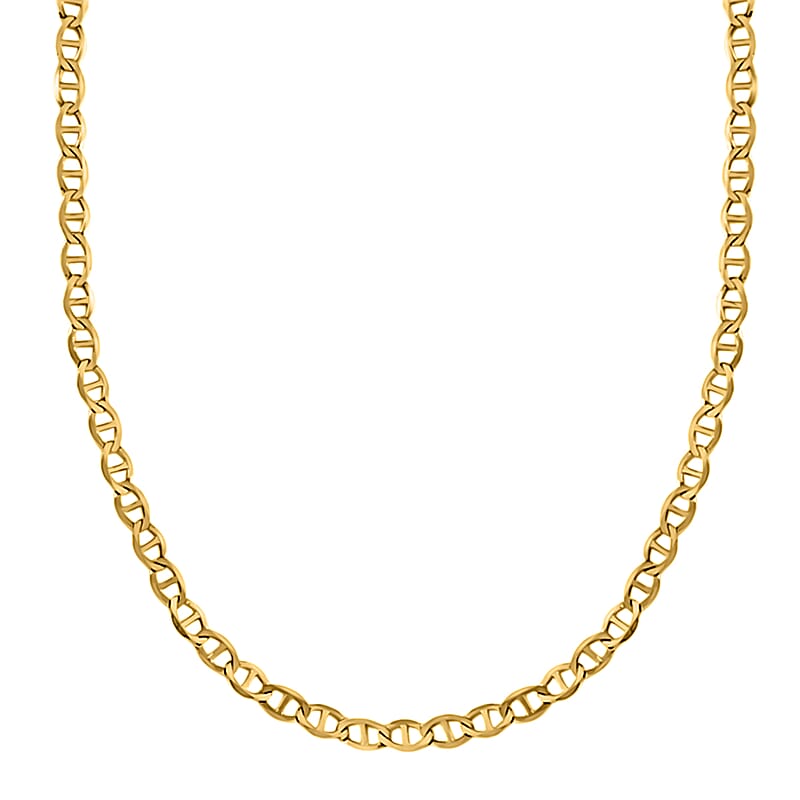 10K Yellow Gold 1.5mm Mariner Pendant Chain 20 Inches