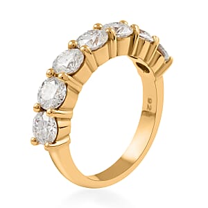 Brilliant Cut Moissanite 7 Stone Ring in Vermeil Yellow Gold Over Sterling Silver (Size 10.0) 2.10 ctw