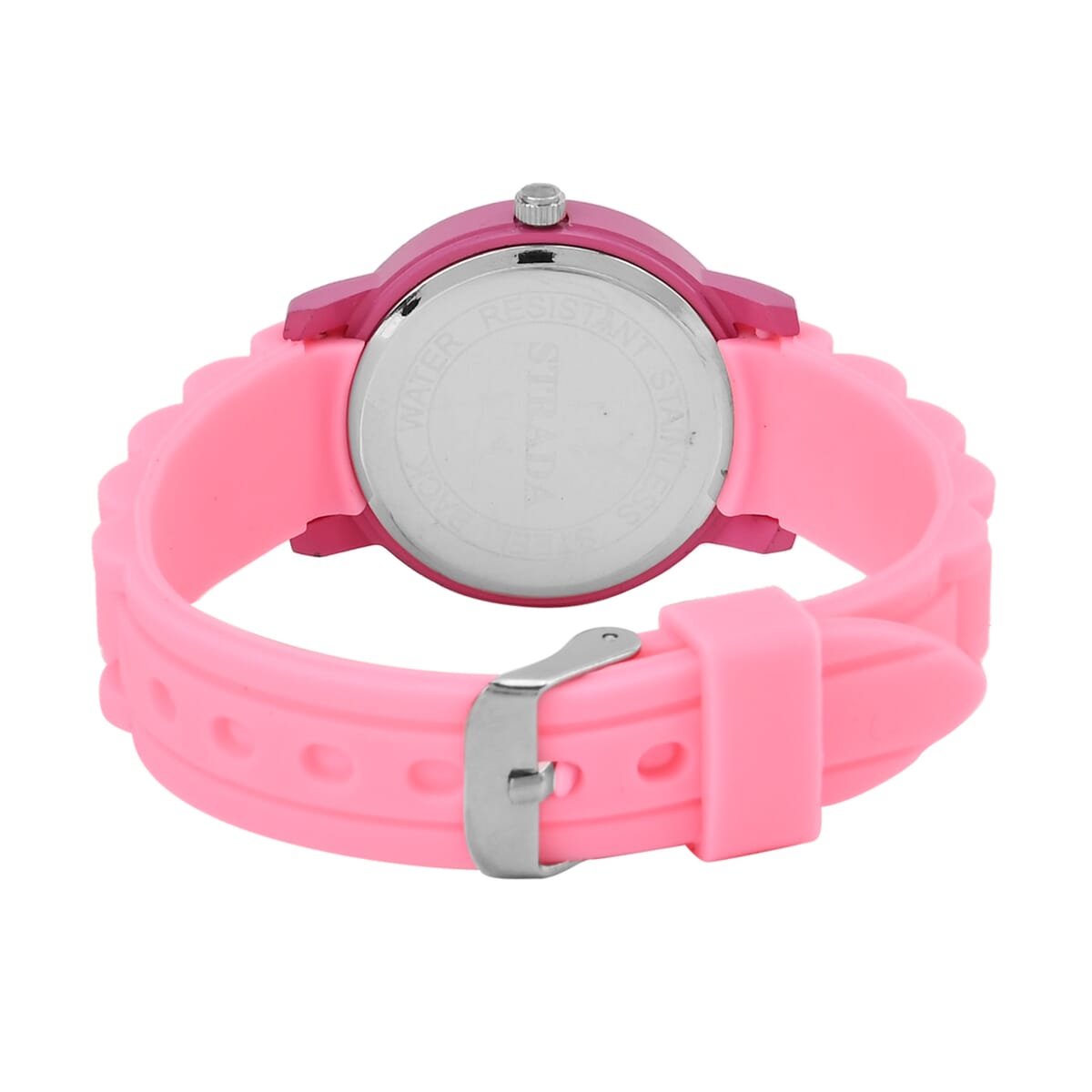 Strada Pink Austrian Crystal Japanese Movement Watch in Pink Sillicon Strap (33.8x33.8mm) image number 6